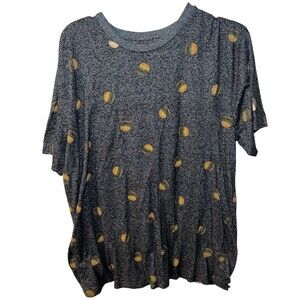 Knicker Bocker T Shirt mens M gray hamburger novelty Vintage Design crewneck